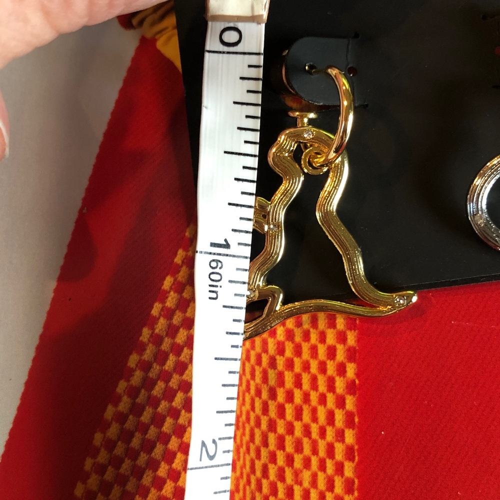 Authentic New Coach Gold-Tone Heart & Dino Silhouette Drop Earrings/crystals. - Picture 9 of 10